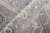 8' X 10' Gray Orange And Ivory Floral Power Loom Stain Resistant Area Rug