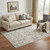 5' X 8' Ivory And Brown Floral Medallion Area Rug 5' X 8' Ivory And Brown Floral Medallion Area Rug
