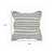 18" X 18" White Gray And Tan 100% Cotton Striped Zippered Pillow 18" X 18" White Gray And Tan 100% Cotton Striped Zippered Pillow