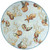 7' Blue Beige And Green Seashell and Coral Hand Hooked Round Rug