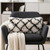 14" X 36" Black And White Polyester Geometric Zippered Pillow 14" X 36" Black And White Polyester Geometric Zippered Pillow