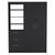 79" Black Wood Two Door Three Drawer Combo Dresser