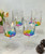 Set of Four Clear and Rainbow Geometric Acrylic Stemmed All Purpose Wine Glasses Set of Four Clear and Rainbow Geometric Acrylic Stemmed All Purpose Wine Glasses