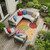 10' X 14' Green Orange And Red Indoor Outdoor Area Rug
