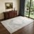 4' X 6' Light Blue Oriental Power Loom Distressed Washable Area Rug