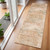 7' Champagne And Beige Damask Runner Rug