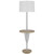 61" Chrome Tray Table Floor Lamp With White Square Shade 61" Chrome Tray Table Floor Lamp With White Square Shade