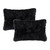 Set of Two 12" X 20" Black Sheepskin Lumbar Throw Pillows