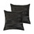Set of Two 18" Black Cowhide Throw Pillows Set of Two 18" Black Cowhide Throw Pillows