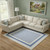 8' X 10' Ivory And Blue Geometric Distressed Area Rug