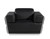 47" Black and Silver Italian Leather Club Chair 47" Black and Silver Italian Leather Club Chair