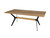 79" Brown and Red Wood and Metal Trestle Base Dining Table