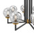 Black Gold And Clear Eight Light Transparent Metal Edison Bulb Dimmable Chandelier With Black And Gold Shades Black Gold And Clear Eight Light Transparent Metal Edison Bulb Dimmable Chandelier With Black And Gold Shades