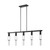 Black And Clear Five Light Metal and Faux Crystals Dimmable Smart Enabled Chandelier With Clear Shades