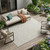 8' X 10' Cream and Beige Geometric Distressed Indoor Outdoor Area Rug 8' X 10' Cream and Beige Geometric Distressed Indoor Outdoor Area Rug