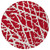 8' Round Red and White Round Abstract Washable Non Skid Indoor Outdoor Area Rug