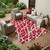 9' X 12' Red and White Abstract Washable Non Skid Indoor Outdoor Area Rug 9' X 12' Red and White Abstract Washable Non Skid Indoor Outdoor Area Rug