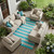 8' X 10' Turquoise Striped Washable Non Skid Indoor Outdoor Area Rug 8' X 10' Turquoise Striped Washable Non Skid Indoor Outdoor Area Rug