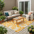 5' X 8' Orange and White Floral Washable Non Skid Indoor Outdoor Area Rug 5' X 8' Orange and White Floral Washable Non Skid Indoor Outdoor Area Rug