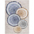 8' X 10' Beige Blue and Gold Faux Bois Washable Non Skid Indoor Outdoor Area Rug