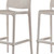 Set of Two 30" Taupe Faux Rattan Outdoor Bar Height Chairs