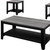 Set of Three 42" Gray And Black Coffee Table With Shelf Set of Three 42" Gray And Black Coffee Table With Shelf