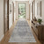 10' Gray Blue and Red Oriental Power Loom Runner Rug With Fringe
