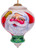 Winter Wonderland Santa Hand Painted Green Red And White Glass Finial Ornament