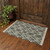 2' X 3' Dark Gray And Ivory Wool Geometric Hand Hooked Area Rug