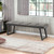 57" Gray Upholstered Faux Leather Bench 57" Gray Upholstered Faux Leather Bench