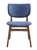 Set of Two Blue and Brown Fabric Open Back Dining Side Chairs