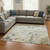 10' X 14' Green Floral Distressed Area Rug