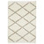 10' X 13' Ivory Tan And Gray Diamond Shag Area Rug With Fringe