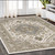 5' X 8' Ivory And Gold Medallion Distressed Area Rug With Fringe