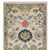 12' Ivory Red And Blue Oriental Runner Rug With Fringe