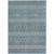 3' X 5' Teal Blue Aqua And Gray Floral Medallion Washable Indoor Outdoor Area Rug