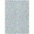 8' X 10' Denim Blue And Ivory Floral Medallion Washable Indoor Outdoor Area Rug