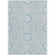9' X 12' Denim Blue And Ivory Floral Medallion Washable Indoor Outdoor Area Rug