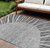8' X 10' Charcoal Gray And Silver Abstract Washable Indoor Outdoor Area Rug
