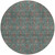 8' Teal Blue Beige And Taupe Round Floral Washable Indoor Outdoor Area Rug