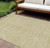 9' X 12' Beige Tan And Ivory Floral Washable Indoor Outdoor Area Rug