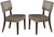 Set of Two Tufted Gray And Brown Upholstered Fabric Open Back Dining Side Chairs Set of Two Tufted Gray And Brown Upholstered Fabric Open Back Dining Side Chairs
