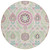 8' Pink Mauve And Mint Green Round Floral Washable Indoor Outdoor Area Rug