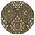 8' Brown Taupe And Gray Round Floral Washable Indoor Outdoor Area Rug