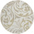 8' Ivory Beige And Taupe Round Floral Washable Indoor Outdoor Area Rug 8' Ivory Beige And Taupe Round Floral Washable Indoor Outdoor Area Rug