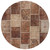 8' Orange Copper And Beige Round Patchwork Washable Indoor Outdoor Area Rug 8' Orange Copper And Beige Round Patchwork Washable Indoor Outdoor Area Rug