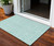 3' X 5' Teal Blue And Aqua Floral Washable Indoor Outdoor Area Rug