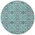 8' Teal Blue And Aqua Round Medallion Washable Indoor Outdoor Area Rug