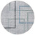 8' Gray Charcoal And Blue Round Geometric Washable Indoor Outdoor Area Rug