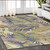 5' X 8' Green Pink And Purple Wool Tropical Botanical Hand Tufted Area Rug 5' X 8' Green Pink And Purple Wool Tropical Botanical Hand Tufted Area Rug